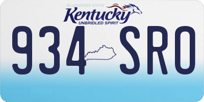 KY license plate 934SRO
