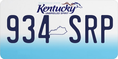 KY license plate 934SRP