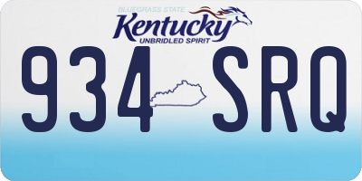 KY license plate 934SRQ