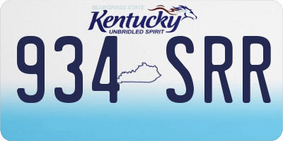 KY license plate 934SRR