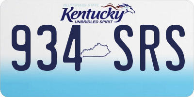 KY license plate 934SRS