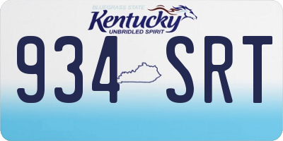 KY license plate 934SRT