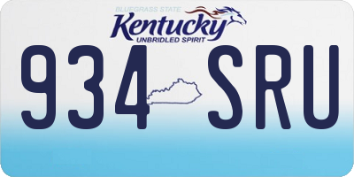 KY license plate 934SRU