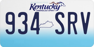 KY license plate 934SRV