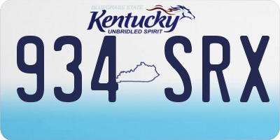 KY license plate 934SRX