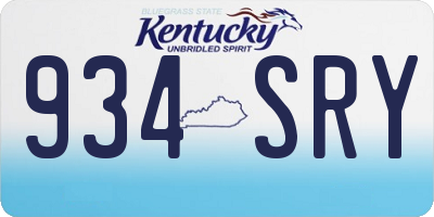 KY license plate 934SRY