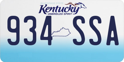 KY license plate 934SSA