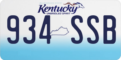 KY license plate 934SSB