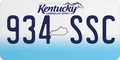 KY license plate 934SSC