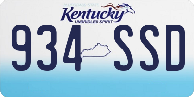 KY license plate 934SSD