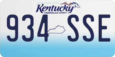 KY license plate 934SSE