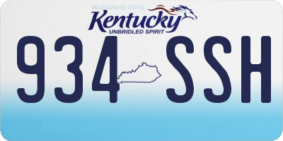 KY license plate 934SSH