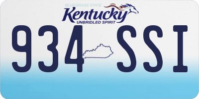 KY license plate 934SSI