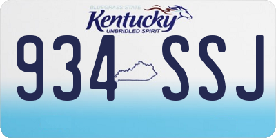 KY license plate 934SSJ