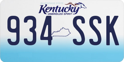 KY license plate 934SSK