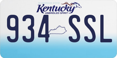 KY license plate 934SSL