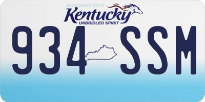 KY license plate 934SSM