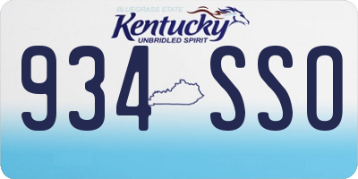 KY license plate 934SSO