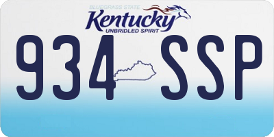 KY license plate 934SSP