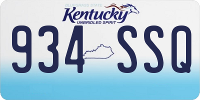 KY license plate 934SSQ