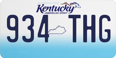 KY license plate 934THG