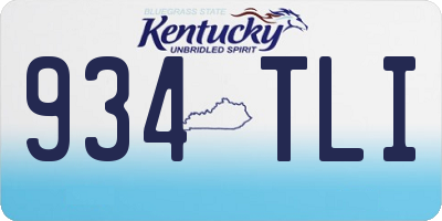 KY license plate 934TLI