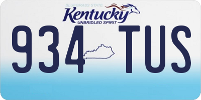 KY license plate 934TUS
