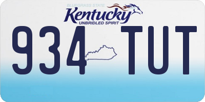 KY license plate 934TUT