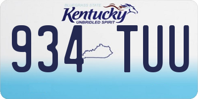 KY license plate 934TUU
