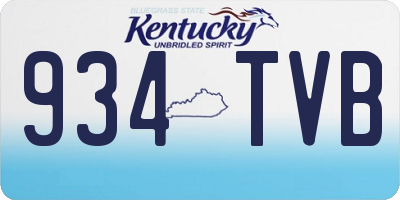 KY license plate 934TVB