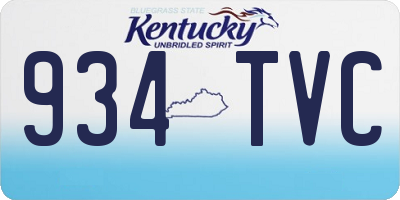 KY license plate 934TVC