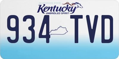 KY license plate 934TVD