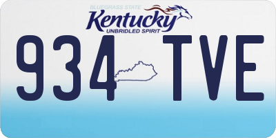 KY license plate 934TVE