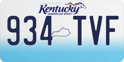 KY license plate 934TVF