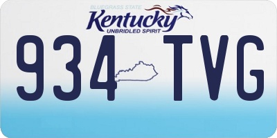 KY license plate 934TVG