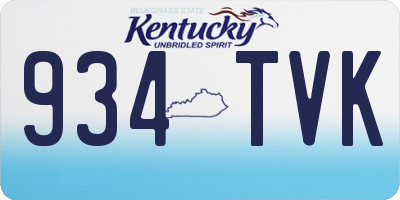 KY license plate 934TVK