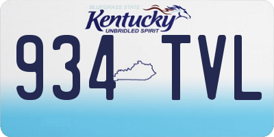 KY license plate 934TVL