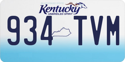 KY license plate 934TVM