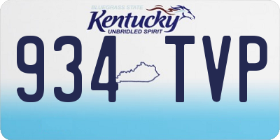 KY license plate 934TVP