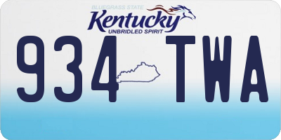 KY license plate 934TWA