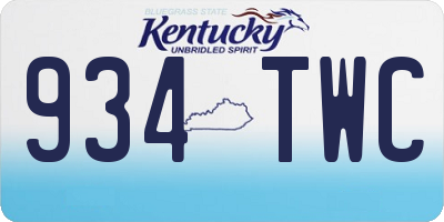 KY license plate 934TWC