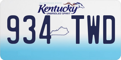 KY license plate 934TWD