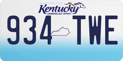 KY license plate 934TWE