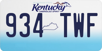 KY license plate 934TWF