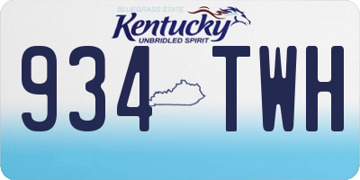 KY license plate 934TWH