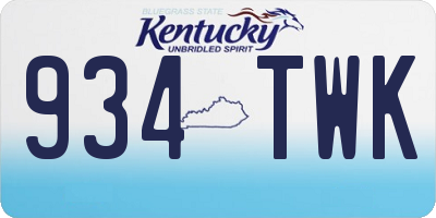 KY license plate 934TWK