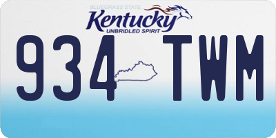 KY license plate 934TWM