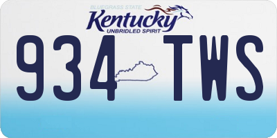 KY license plate 934TWS