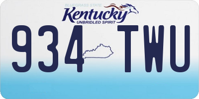 KY license plate 934TWU