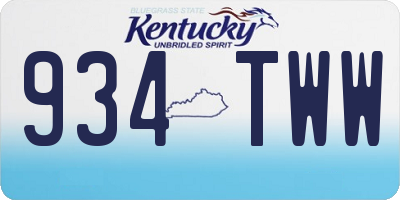 KY license plate 934TWW
